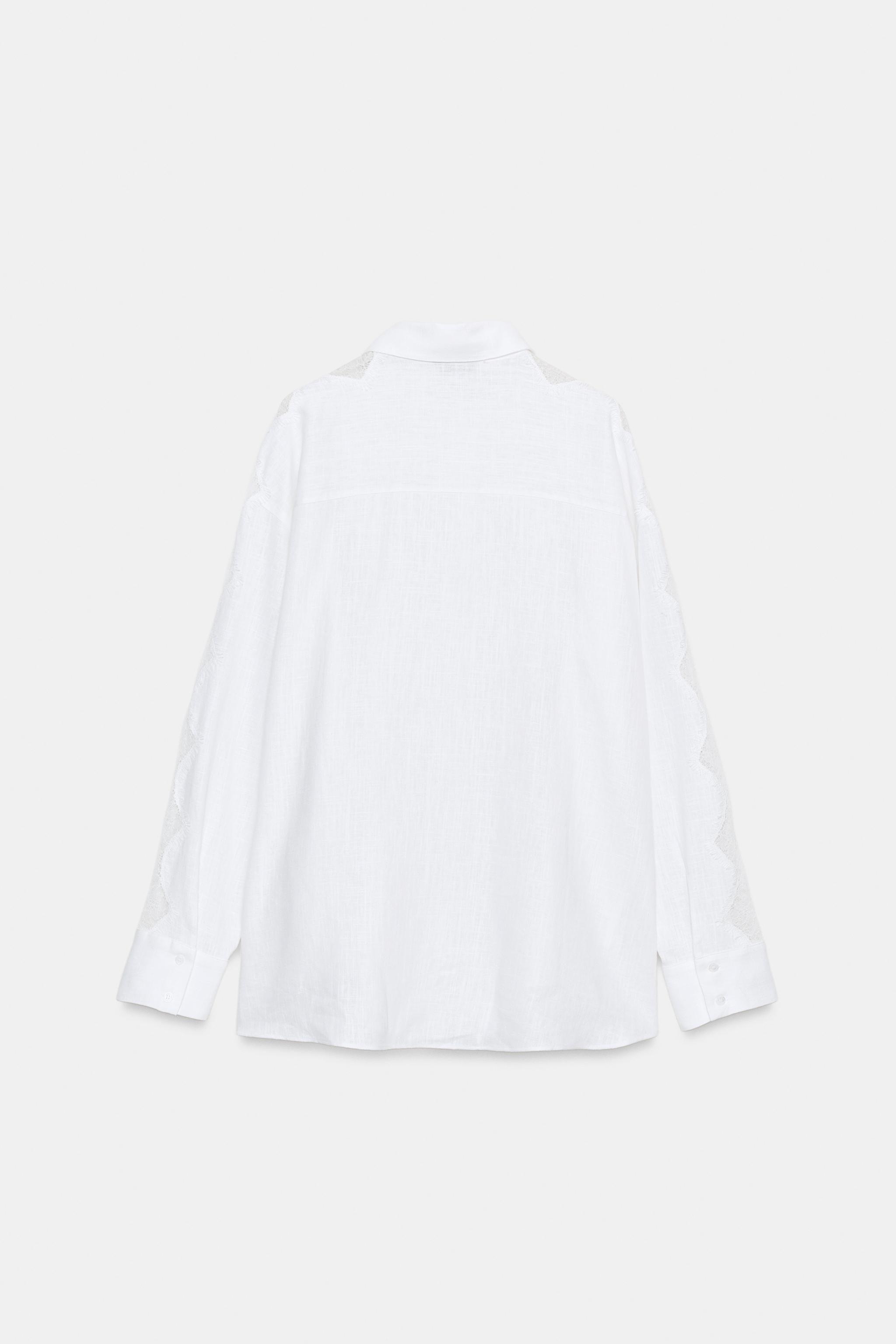 CHEMISE OVERSIZE DENTELLE ET LIN